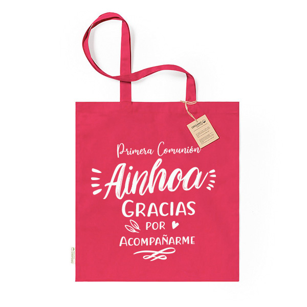 Detalle de Comunión en Murcia. Bolsas personalizadas de tela. 