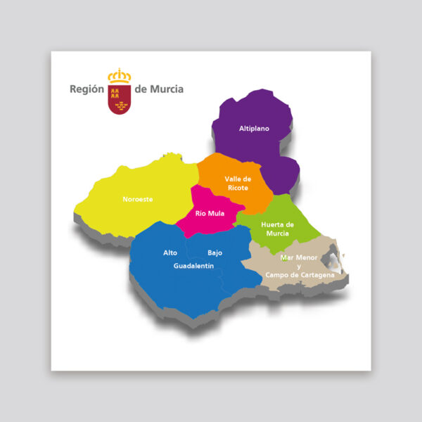 Mapa de la Región de Murcia por Comarcas